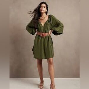 Banana Republic Green Reverie Silk Dress, Brand New